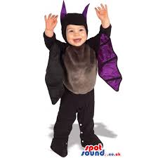 Buy Mascots Costumes In Uk Cute Halloween Bat Baby Size Costume With Purple Wings Sizes L 175 180cm