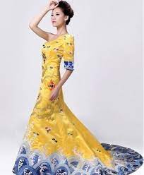 Yellow Bridal Gown Modern Chinese Wedding Gown Chinese Wedding Dress Yellow Wedding Dress Chinese Wedding