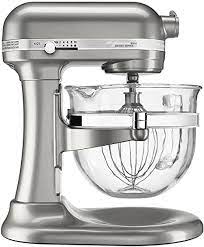 Kitchenaid 5 qt.artisan mixer 5ksm175 w/2bowls flex beater 220 volt for overseas. Amazon Com Kitchenaid 6500 Series Sugar Pearl Silver Stand Mixer With Glass Bowl Ksm6521xsr 6 Qt Home Kitchen