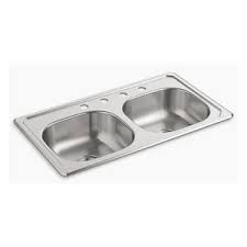 So that a fresh new kitchen is just a simple diy project away. Sterling 33 X 19 In 4 Hole Stainless Steel Double Bowl Drop In Kitchen Sink In Luster Stainless Steel 14619 4 Na Ferguson