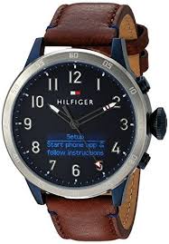 Tommy Hilfiger Mens Th 247 Quartz Stainless Steel And Leather Smart Watch Colorbrown Model 1791300 Mo Tommy Hilfiger Watches Smart Watch Tommy Hilfiger Man