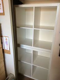 New Ikea Craft Room Closet Kallax Got Two 4x4 Cubes Stacked Instead Of One 4x8 Easier To Get In And Out The Craft Room Closet Ikea Craft Room Ikea Crafts