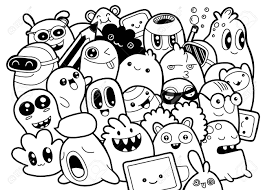 Harry potter coloring sheets for kids1. Set Of Funny Cute Monsters Aliens Or Fantasy Pet For Kids Coloring Books T Shirts Hand Drawn Line Pages Creative Haven Stephenbenedictdyson