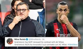 Raiola also believes that the forward. Mino Raiola Takes To Twitter To Deny That Free Agent Zlatan Has Extended His Stay In Italy Daily Mail Online