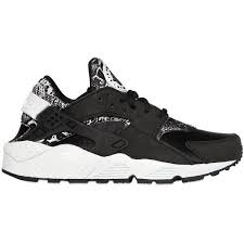 Black And Silver Shoes Nike Air Huarache Snake Faux Leather Sneakers Black Silver Huaraches Nike Air Huarache Sneakers Black