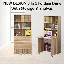 $8.00 coupon applied at checkout save $8.00 with coupon. 3 In 1 Folding Desk With Storage Shelves Furniture Home Living Furniture Shelves Cabinets Racks On Carousell