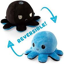 Teeturtle Reversible Octopus Mini Plush Blue Black Plushies Octopus Plush Octopus