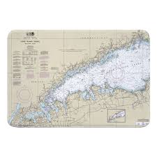 Ny Long Island Sound Western Ny Nautical Chart Memory Foam Bath Mat