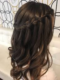This will save hair from too much heat. Waterfall Braid With Loose Curls Braids With Curls Waterfall Braid With Curls Waterfall Braid Hairstyle