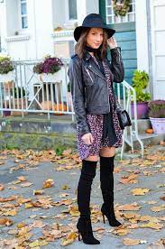 Outfit Petite Fleur Blumenkleid Zara Overknee Boots Casual Dress Outfits Outfit Petite Outfits