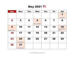 Printable Calendar May 2021 Printable 2021 Calendar With Holidays In 2020 Calendar Printables Printable Calendar 2021 Calendar