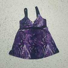Liz Lange Maternity Swimsuit Tankini Top Shorts Purple