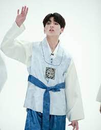 Jungkook wore buddhist monk's clothes designed by a daily hanbok brand, zijangsa at the airport. Jungkook ì •êµ­ Blue Hanbok Jungkook Bts Jungkook Jeon Jungkook