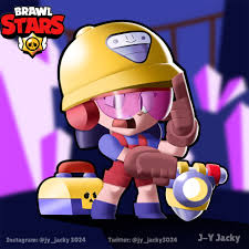 Jacky works her jackhammer to shake up the ground and nearby enemies. Jacky Yang New Brawler Jacky Brawl Stars Fanart