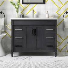 Need new bathroom countertops see what vanity top surface materials are available and how they stand up to water soap toothpaste. Ove Decors Westport 42 Iron Gray Vanity Costco