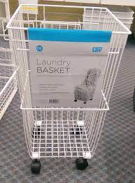 Shop for white wicker laundry hampers online at target. White Wire Laundry Hamper With Castors 1018 Organise At The Storage Shop