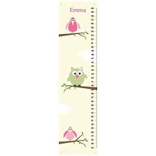 Amazon Com Owl Growth Chart Pink And Green Handmade