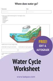 Free Water Cycle Earth Science Worksheet In 2020 Science Worksheets Earth Science Science