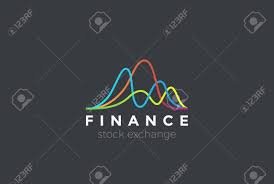 financial stock exchange market charts logo design abstract vector