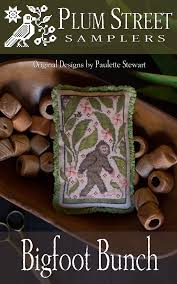 Cross stitch patterns featuring antiques by kooler design studio. Plum Street Samplers Bigfoot Bunch Cross Stitch Pattern 123stitch