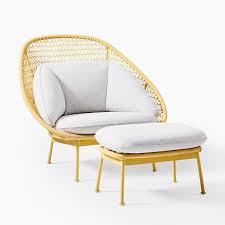 Outdoor Chairs For The Patio West Elm In 2020 Lounge Chair Outdoor Chair And Ottoman Set Ottoman Set