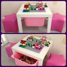 My Weekend Project Making A Lego Table For My Daughter Very Pleased With It And She Loves Cuartos De Juguetes Sala De Juegos Para Ninos Habitaciones Infantiles