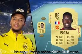 Join the discussion or compare with others! Jadon Sancho Picks Manchester United Midfielder Paul Pogba In His Fifa 20 Ultimate Team Manchester Evening News