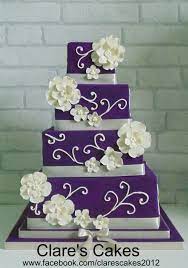Purple Square Wedding Cake Purple Wedding Cakes Square Wedding Cakes Wedding Cake Fresh Flowers