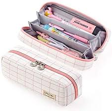 Amazon Com Easthill Pencil Case Grid Pencil Pouch With 3 Compartments Stationery Bag Pencil Bag For Girls Teens Students In 2020 Pencil Bags Pencil Pouch Pencil Case