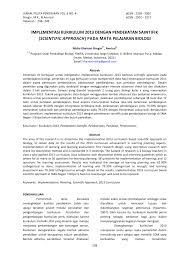 Pdf Implementasi Kurikulum 2013 Dengan Pendekatan Saintifik Scientific Approach Pada Mata Pelajaran Biologi