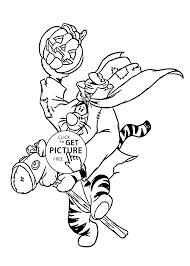 Tigger, everyone's favorite bouncing buddy from winnie the pooh, has hopped into a coloring page! Halloween And Tiger Coloring Page For Kids Printable Free Happy Halloween Coloing 4kids Com