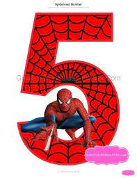 Spider Party Printable Number 5 Centerpiece Spider Themed Etsy Spiderman Birthday Party Decorations Spiderman Birthday Party Spiderman Party