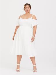Our plus size skater dresses come in any color you can imagine — white, black, burgundy, pink, and a rainbow of others — plus fun patterns from floral to polka dots and a variety of materials like jersey, challis, denim and even our stretch ponte. Special Occasion Ivory Lace Cold Shoulder Skater Dress White Lace Midi Dress Bridal Shower Dress Bridal Shower Outfit