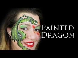 A quick and easy dragon mask using greens and blacks. How To Face Paint A Dragon Youtube