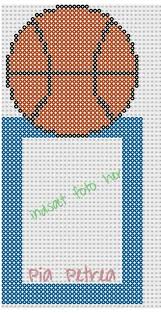Basketball Photo Frame Ikea Nyttja 13 18 Cm Perler Pattern By Pia Petrea Perlemonstre Perler Basketball