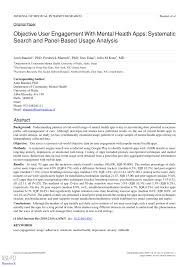 5 best therapy apps for mental health, according to our experts. Pdf Objective User Engagement With Mental Health Apps Systematic Search And Panel Based Usage Analysis