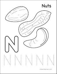 N Is For Nuts Tracing Activity Sheets Letter N Worksheet Letter Worksheets For Preschool Letter N