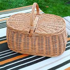 It's definitely not a fabulously vintage picnic basket, but it was in great condition and i loved the shape of it, and the slatted lid. Oval Wicker Picnic Basket Ollie Prestige Wicker