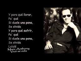 Marc Anthony Vivir Mi Vida Letra Youtube Ir A Infinitive Mi Vida Letra Canciones Voy A Reir