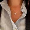 Evil eye necklace womens sterling silver gold color cz turkish jewelry 1257. 1