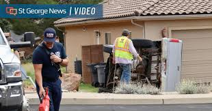 Truck takes out 2 street signs before smashing into St. George home