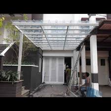 Harga paket kanopi garasi atap volycarbonate rangka besi hollow. Jual Kanopi Garasi Rumah Kanopy Minimalis Murah Transparan Kota Bekasi Della Decor Tokopedia