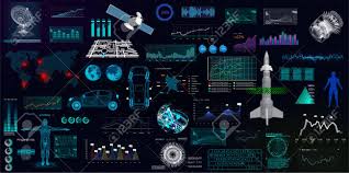 It includes any number of modalities of interaction (such as graphics, sound, position, movement, etc.) where data is transferred between the user and the computer system. Hightech Elements Set Hud Ui Style Futuristic User Interface Big Collection 3d Elements Spaceship Radar Forex Medical Navigation Maps Gui Space Big Hud Collection Royalty Free Cliparts Vectors And Stock Illustration Image