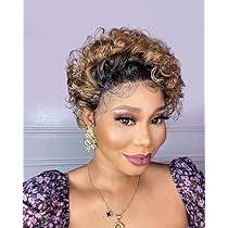 Amazon.com : Asteria Ombre Bob Wig for Women Human Hair T1B/30 Colored  Short Cut Bob Wig Pre Plucked Curly Wave 13x1 Bob Wigs Transparent Lace  Pixie Cut Bob Ombre Brown Color with