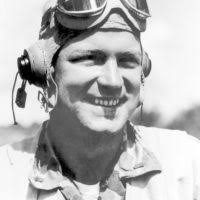 World War II (WWII) area photograph of US Marine Corps (USMC) First  Lieutenant (1LT) Harold E. Segal taken at Russell Islands July 17, 1943.  1LT Segal is an Ace Pilot credited with