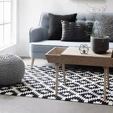 Black And White Rug Living Room Ideas Black Geometric Runner Geometric Rug Rag Rug White Rug Living Room Tan Living Room Living Room Leather