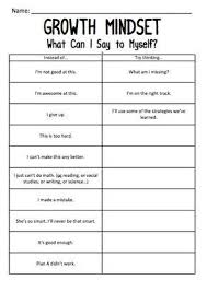 Growth Mindset Worksheet Changing Negative Thoughts Into Positive Ones Teaching Growth Mindset Self Esteem Activities Growth Mindset