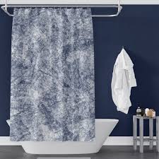 Navy Blue Farmhouse Distressed Shower Curtain In 2020 Blue Shower Curtains Trendy Bathroom Designs Blue Bathroom Walls