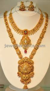 Khazana Jewellers Haram Designs Gold Long Necklace Models Collection 2 Jpg 791 144 Bridal Gold Jewellery Bridal Gold Jewellery Designs Gold Necklace Designs