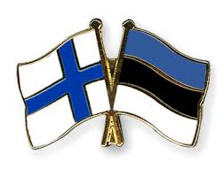 Original, wavy, square, rounded, round, emoji. Crossed Flag Pins Finland Estonia Flags